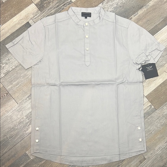Cordova Shirt short sleeve Diamond collab size M 🆕 henley shirt grey cotton - Picture 1 of 11